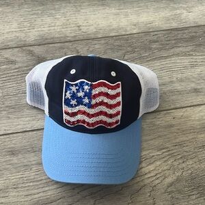 Like new adjustable American flag sequin hat
